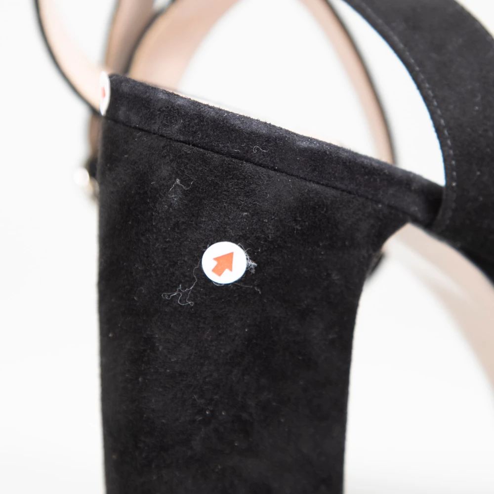 Miu Miu Black Suede Platform Sandals