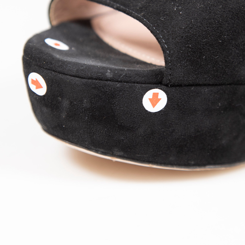 Miu Miu Black Suede Platform Sandals