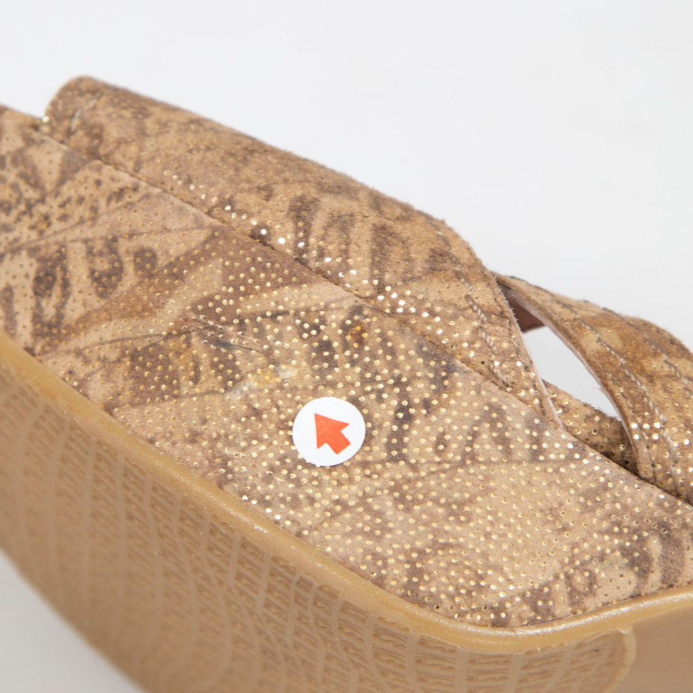 Stuart Weitzman Gold Suede Platform Sandals