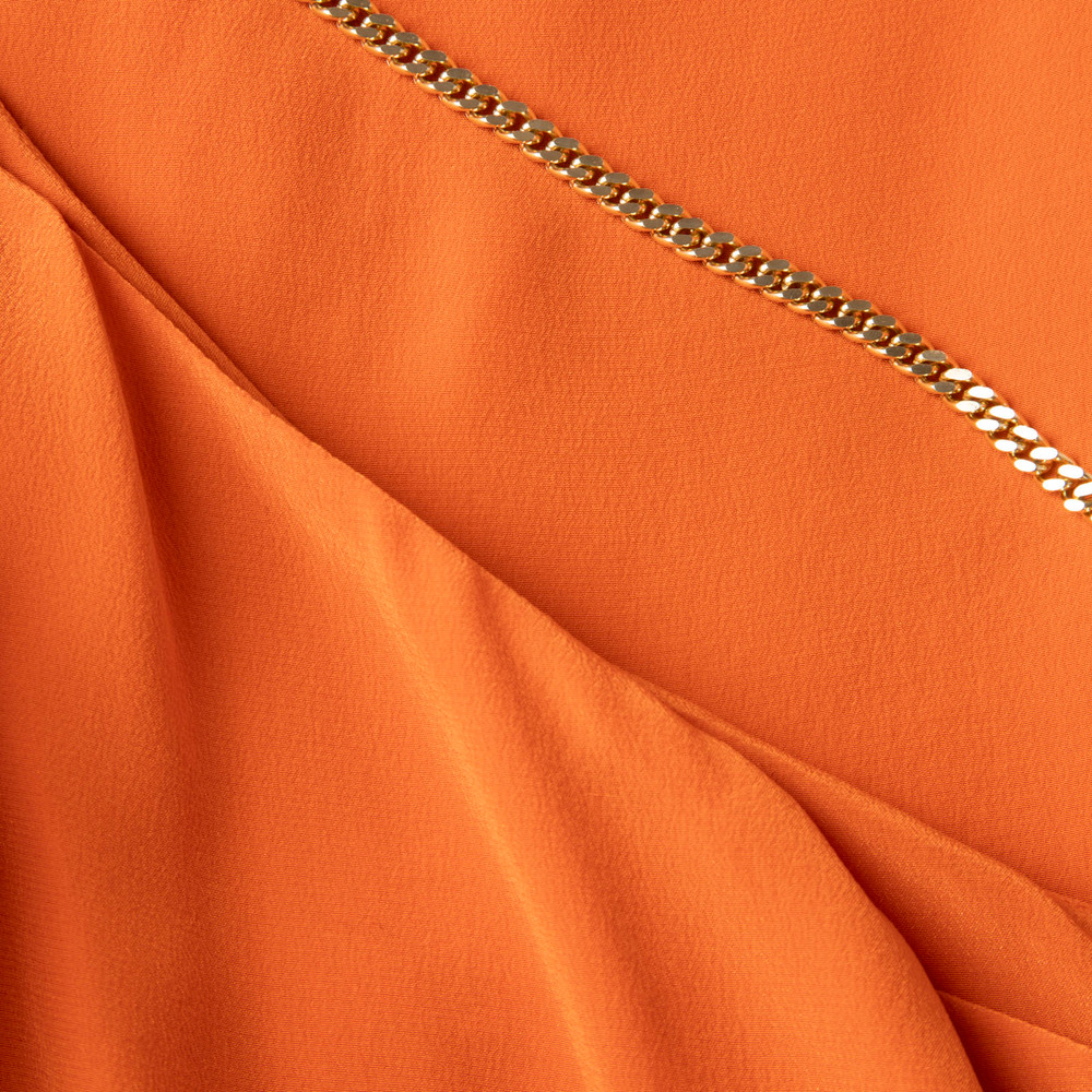 Pinko Pinko by Arzu Sabanci Orange Silk Asymmetric Dress