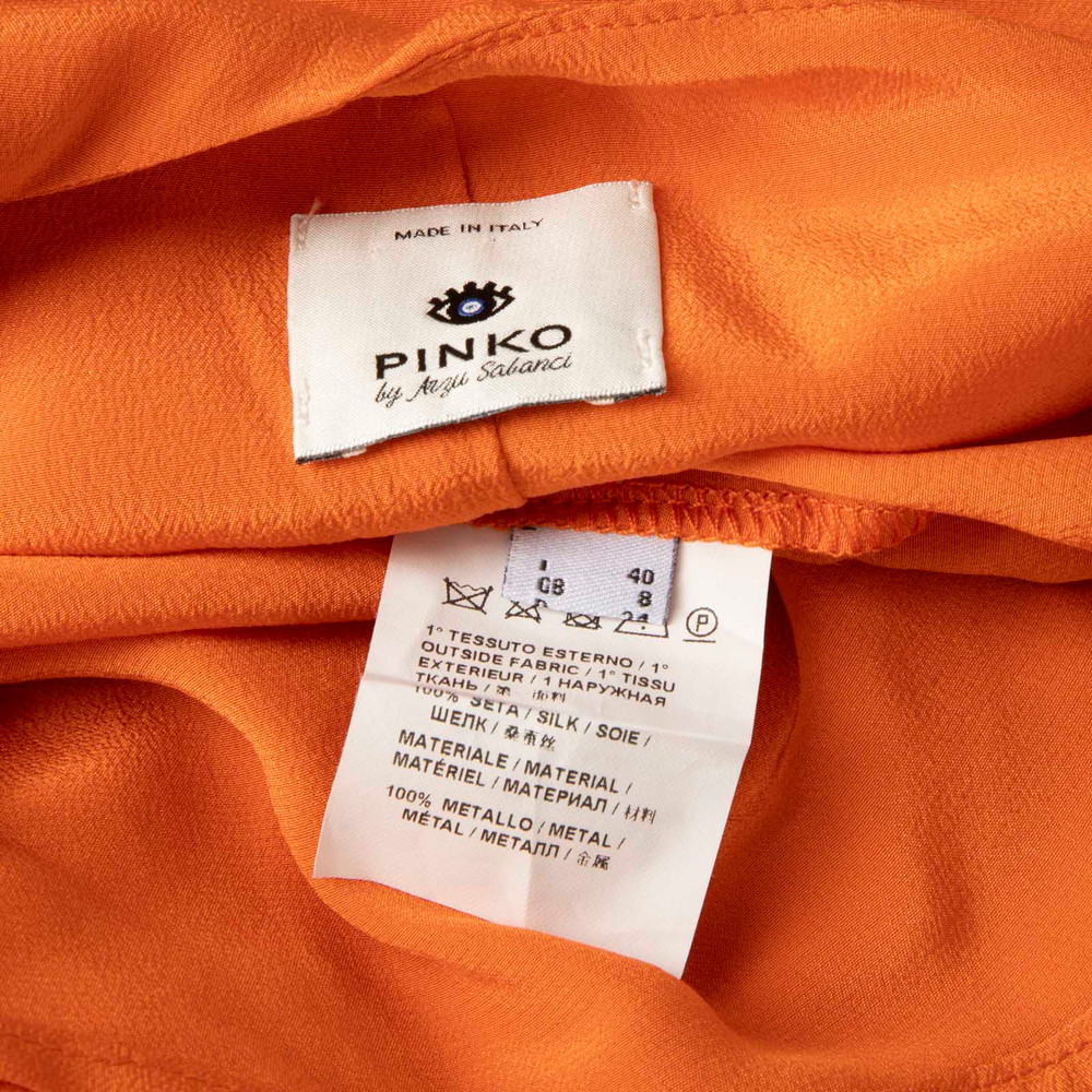 Pinko Pinko by Arzu Sabanci Orange Silk Asymmetric Dress