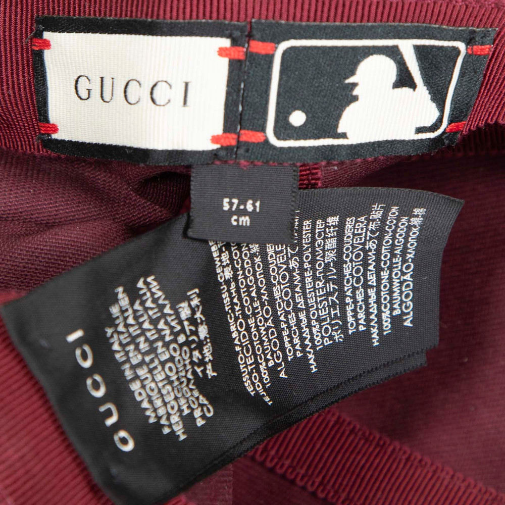Gucci Gucci x NY Yankees Burgundy Embroidered Butterfly Cap