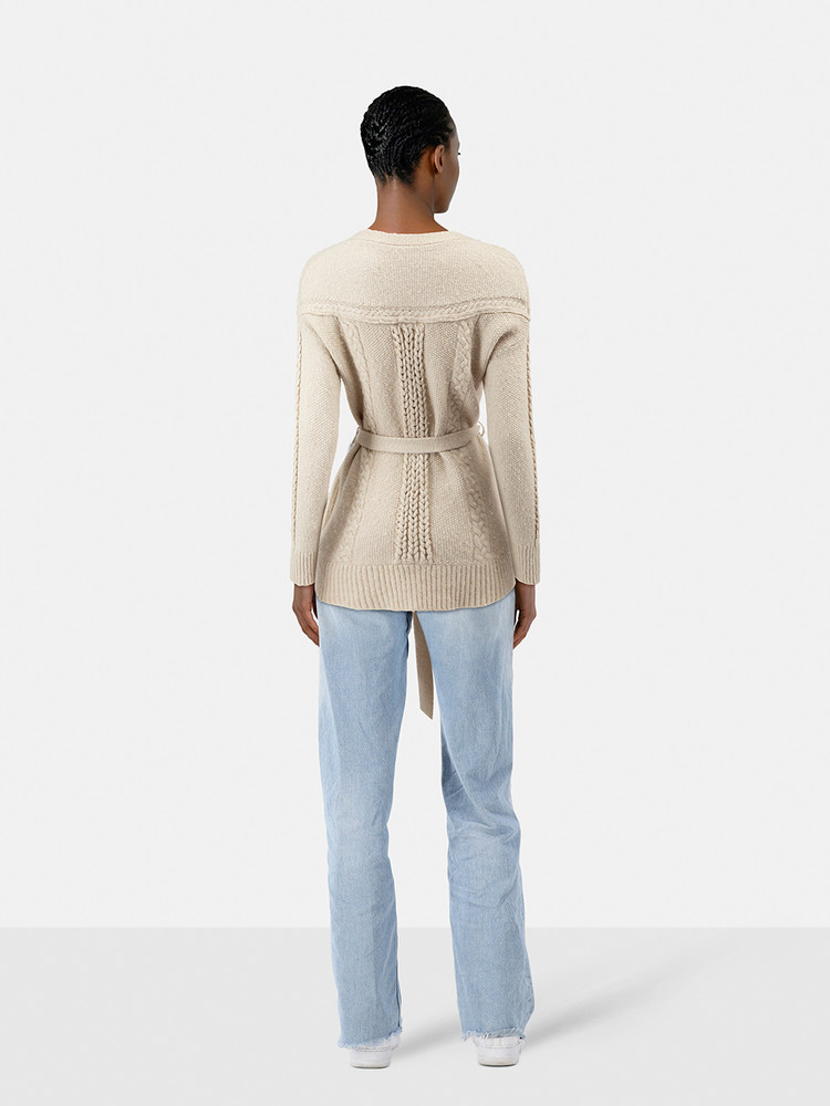 Altuzarra Ecru Wool Belted Cardigan