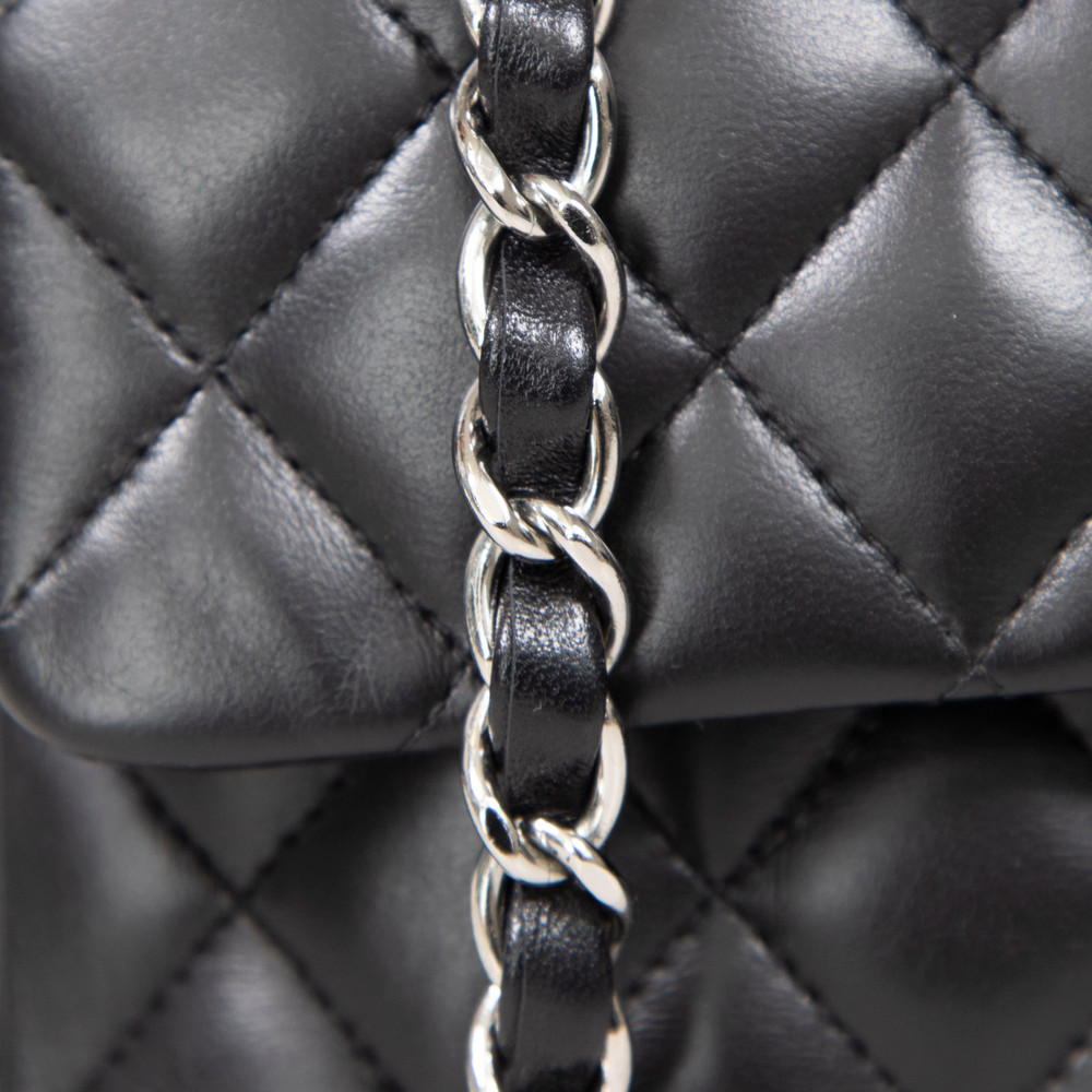 Chanel Black Quilted Lambskin Jumbo Double Flap Bag