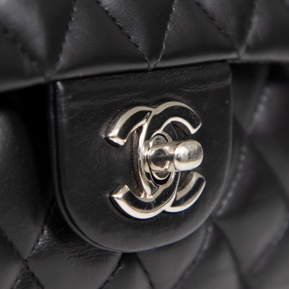 Chanel Black Quilted Lambskin Jumbo Double Flap Bag