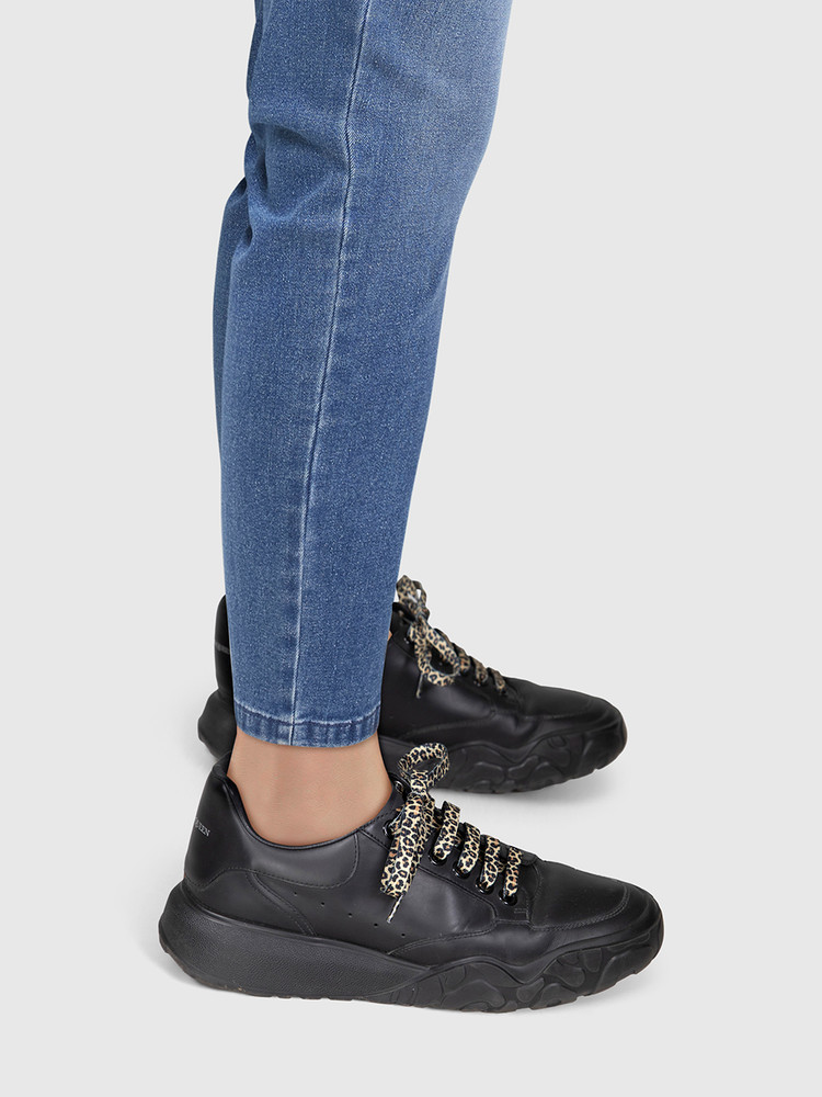 Alexander McQueen Oversized Black Leather Trainers