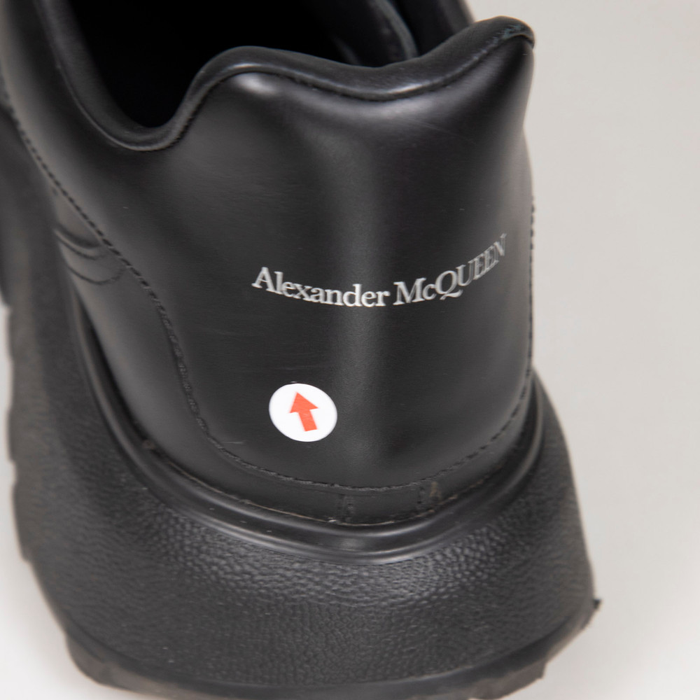 Alexander McQueen Oversized Black Leather Trainers