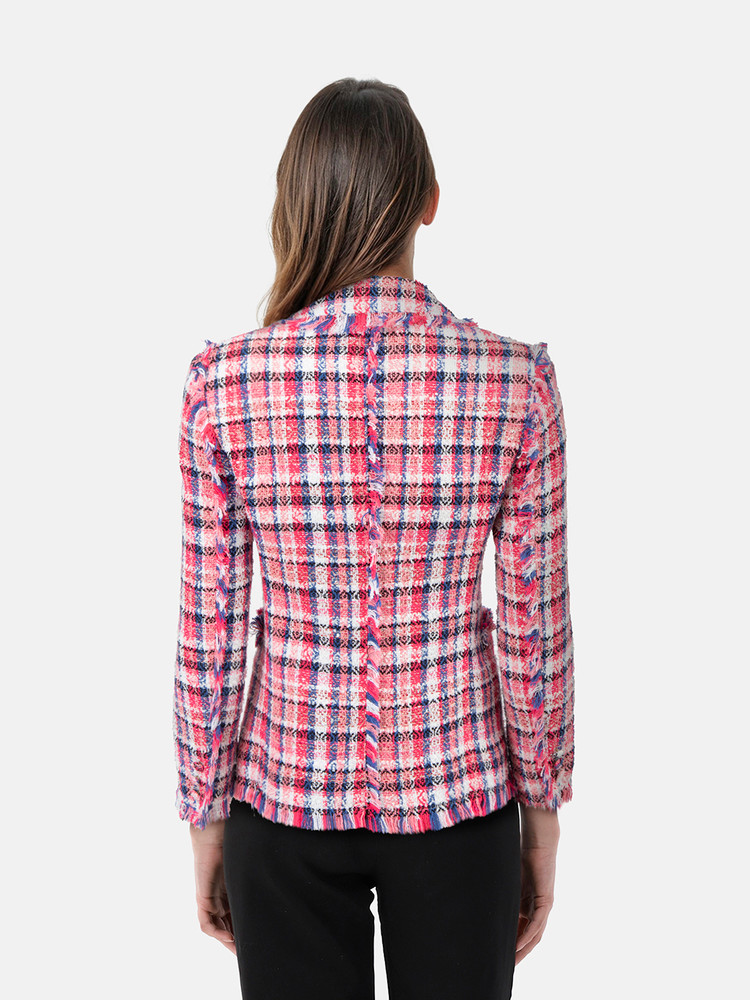 MSGM Checkered Tweed Blazer