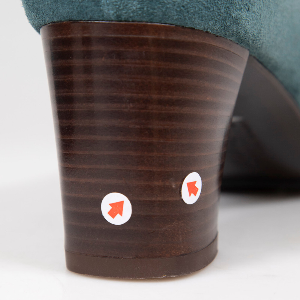 Salvatore Ferragamo Teal Suede Buckle Pumps