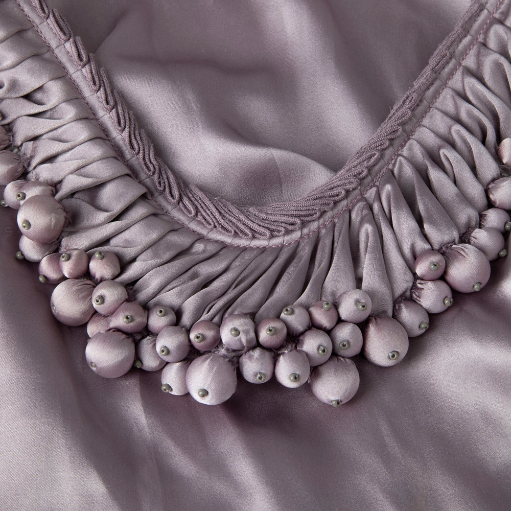 Valentino Garavani Purple Embellished Neckline Blouse