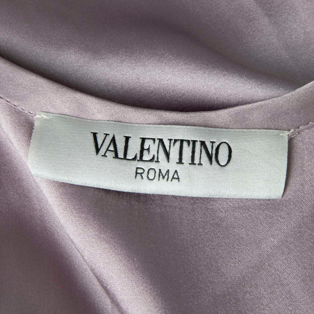 Valentino Garavani Purple Embellished Neckline Blouse