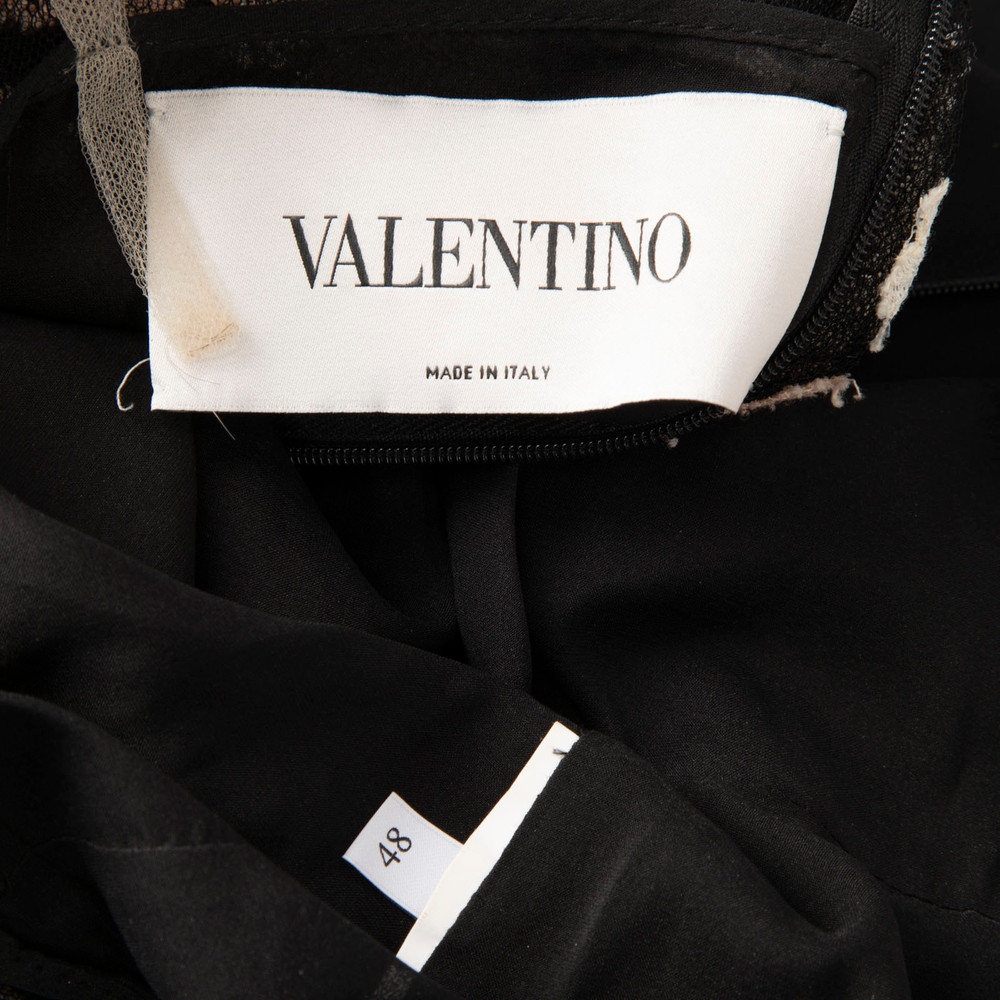 Valentino Garavani Black Floral Lace Midi Dress