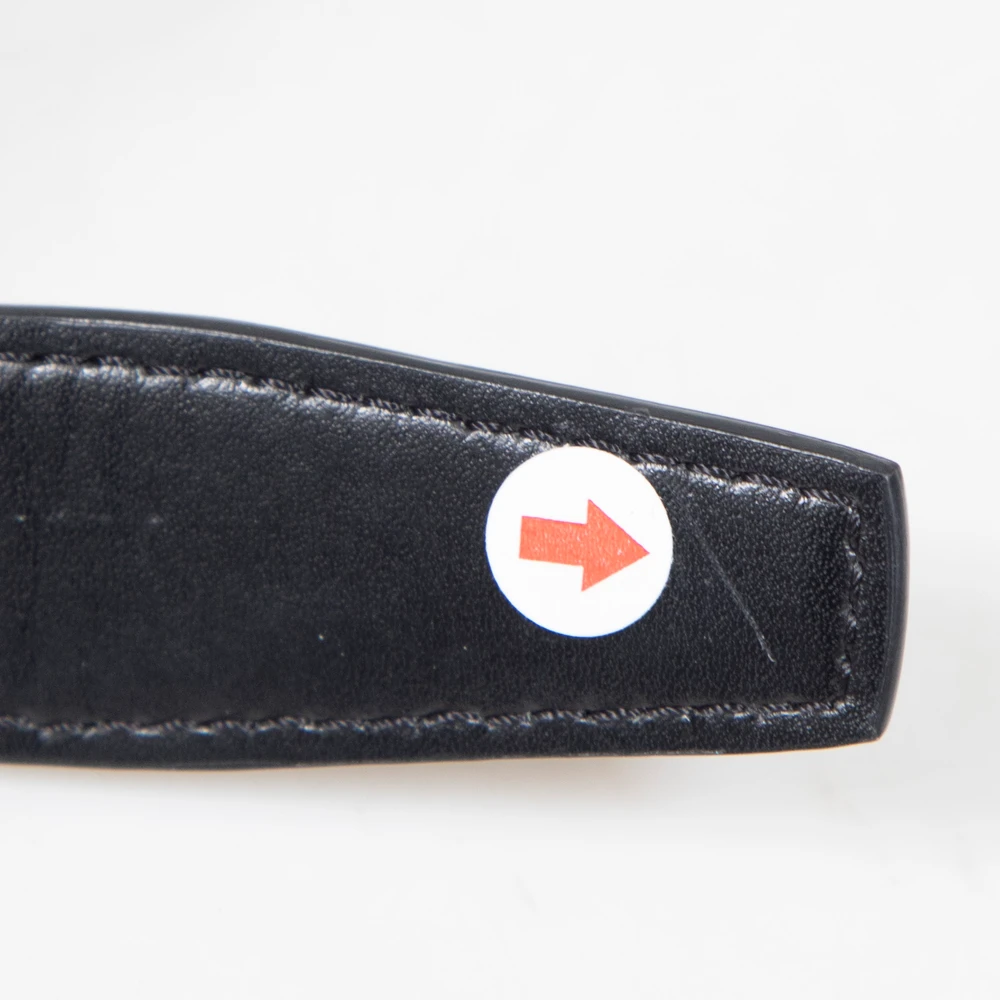 Céline Black Leather Gold Logo Belt