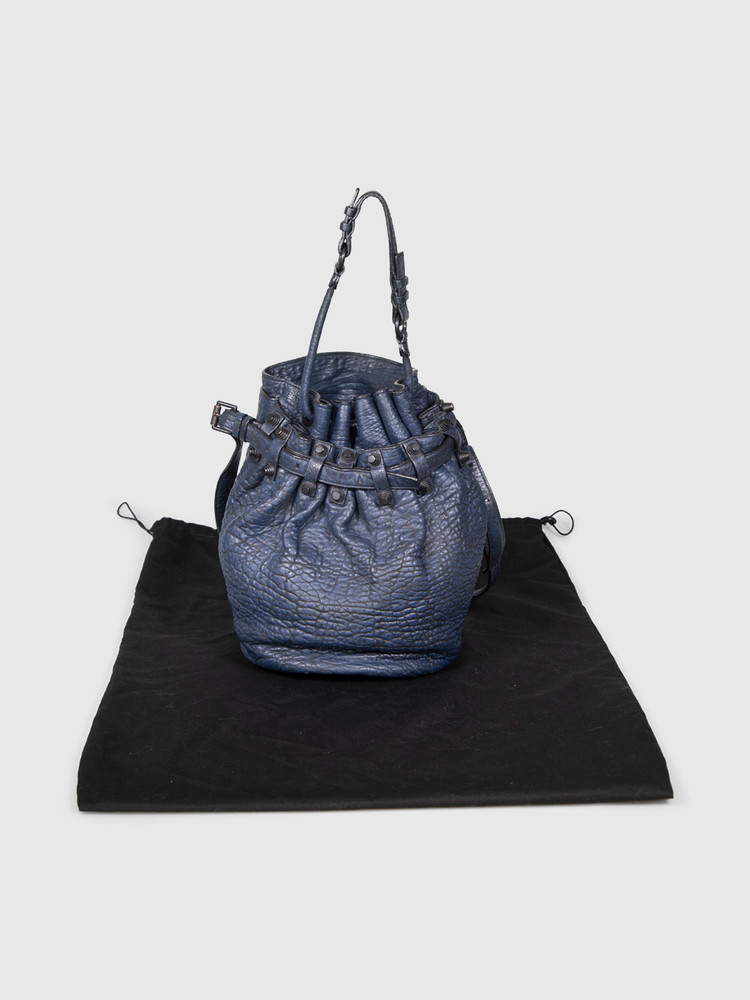 Alexander Wang Navy Leather Diego Bucket Bag
