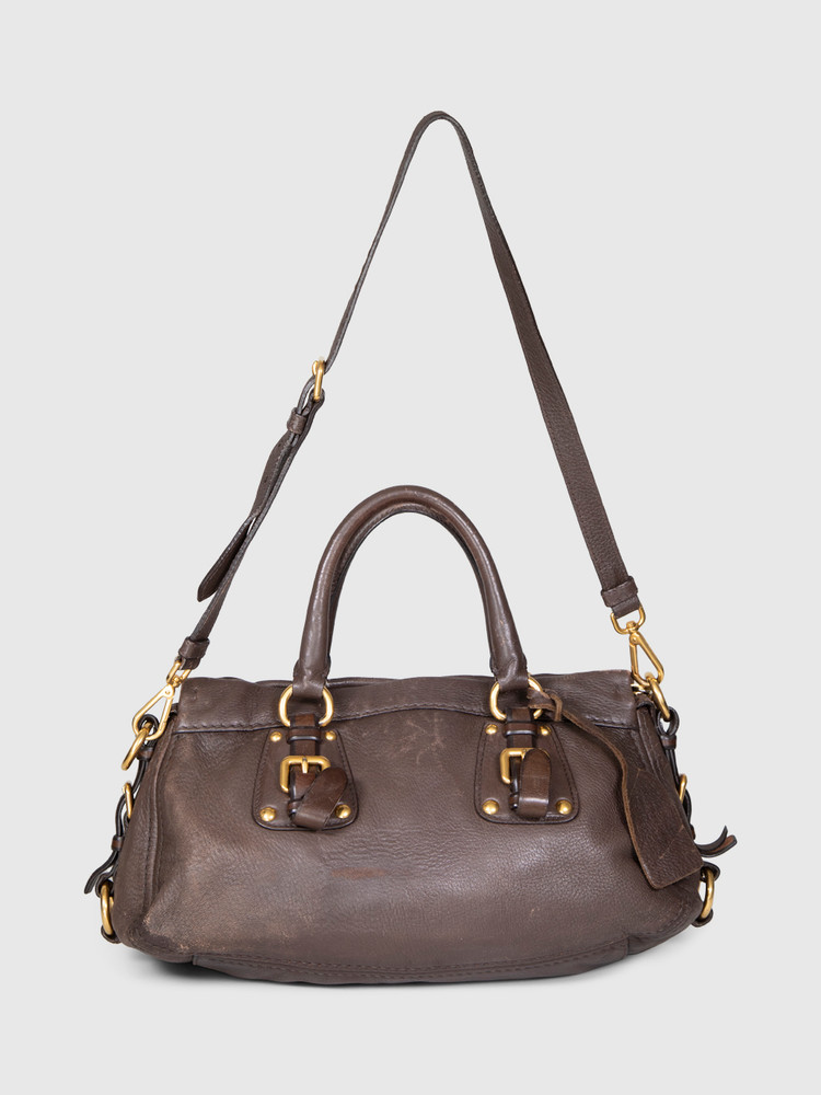 Prada Brown Buckskin Cervo Handbag
