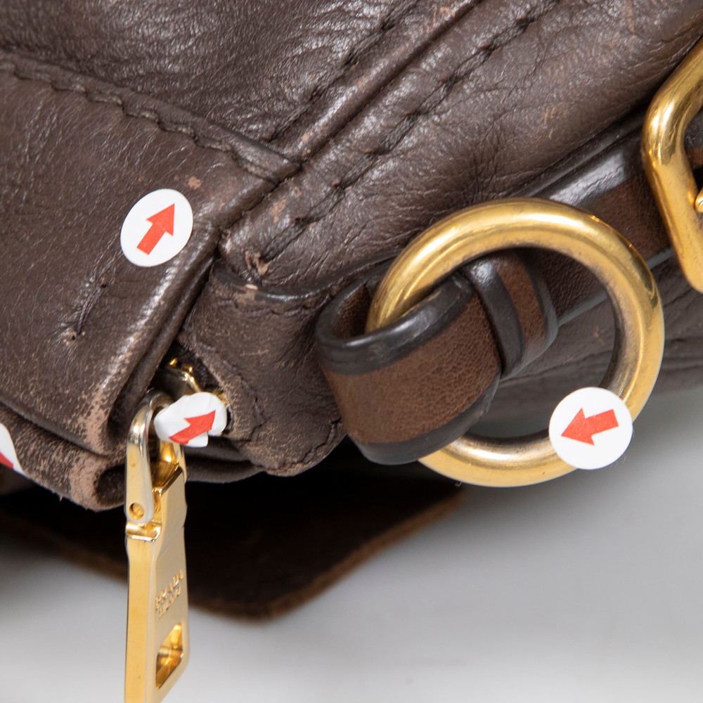 Prada Brown Buckskin Cervo Handbag