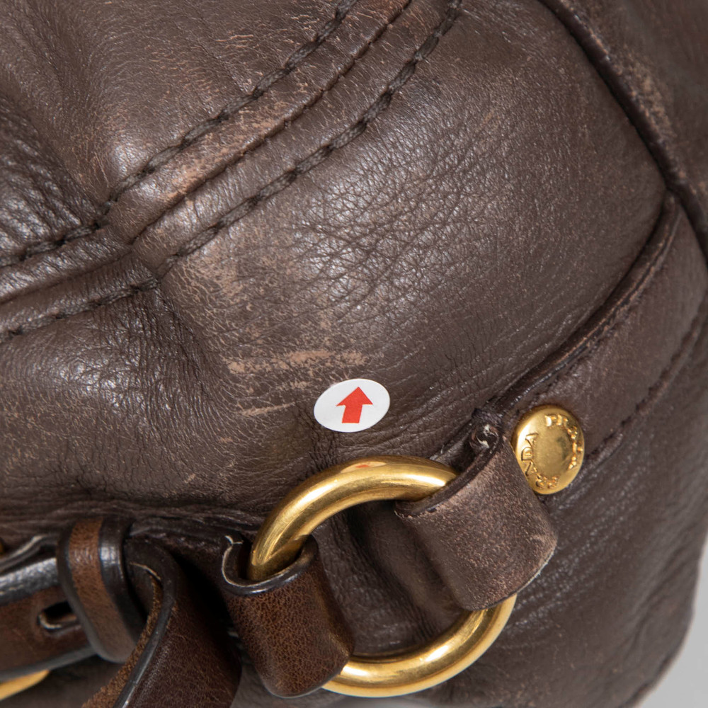 Prada Brown Buckskin Cervo Handbag