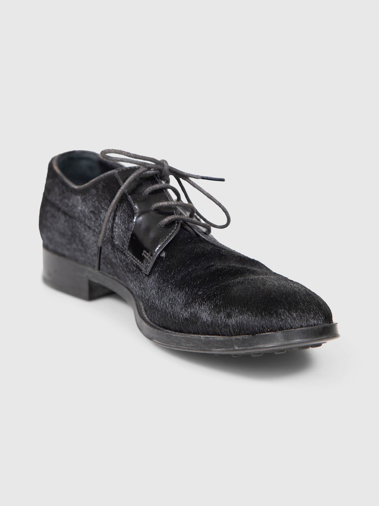 Tod's Black Ponyhair Oxford Loafers
