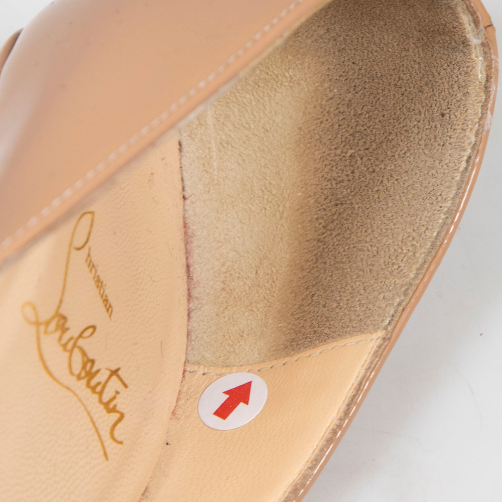 Christian Louboutin Beige Patent Calfskin Lady Peep 150