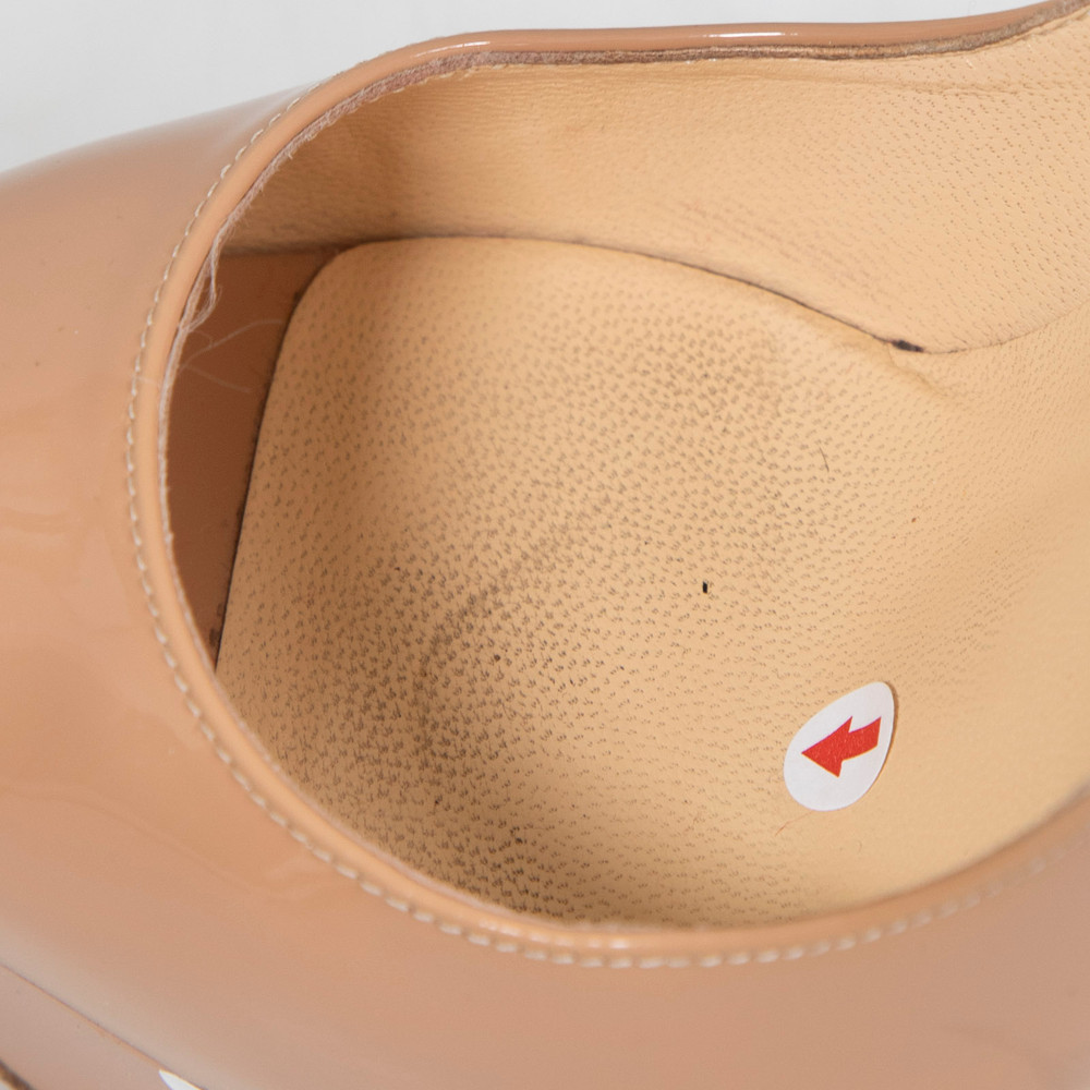 Christian Louboutin Beige Patent Calfskin Lady Peep 150