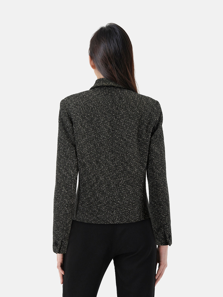 Burberry Grey Wool Tweed Boucle Blazer