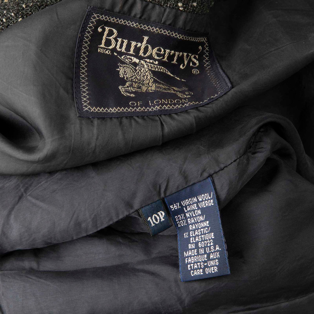 Burberry Grey Wool Tweed Boucle Blazer