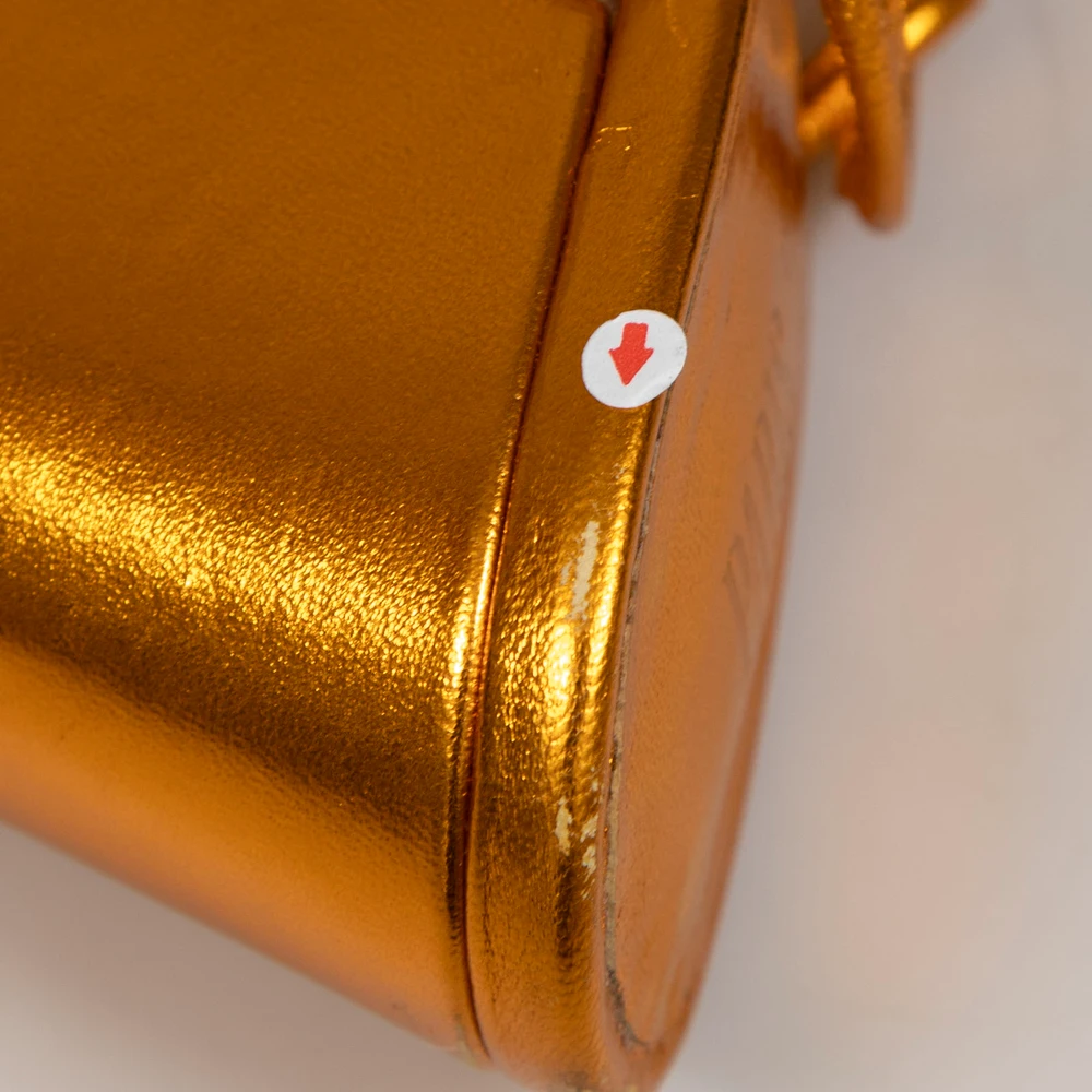 Paris Texas Orange Metallic Leather Platform Sandals