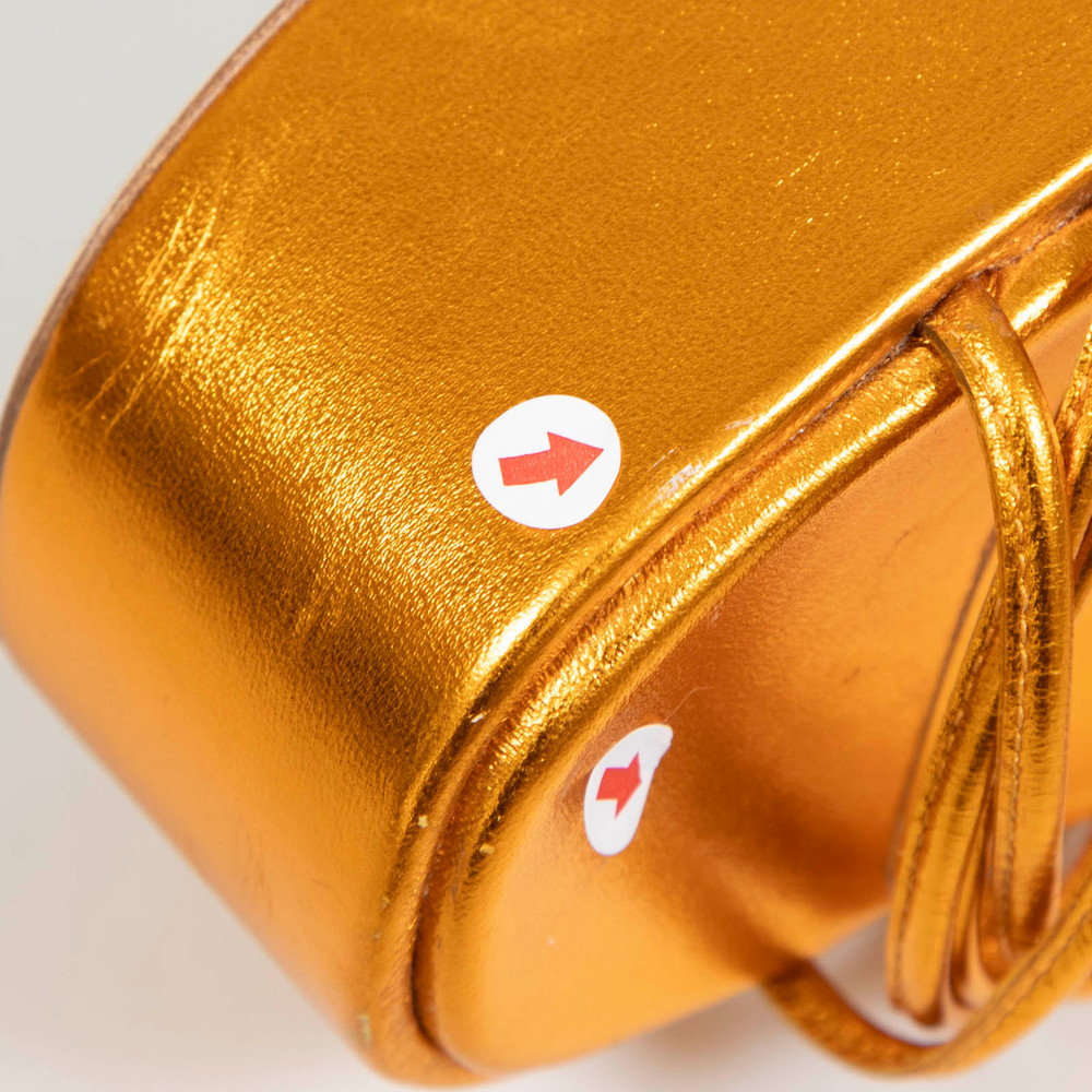 Paris Texas Orange Metallic Leather Platform Sandals