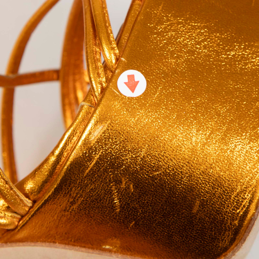 Paris Texas Orange Metallic Leather Platform Sandals