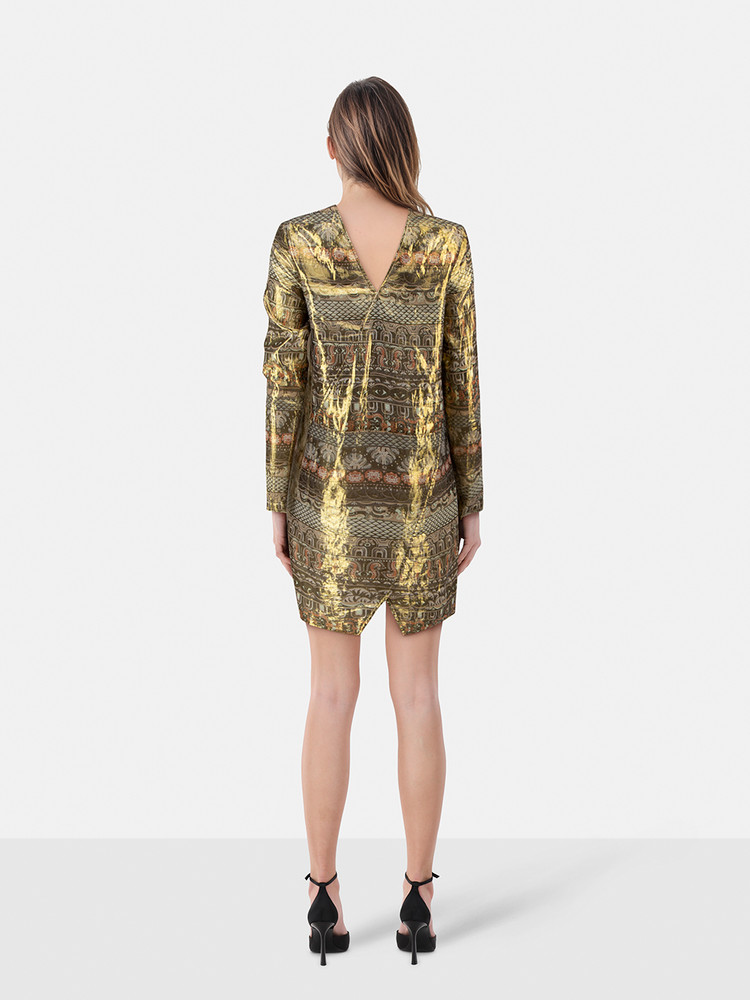 Kenzo Gold Abstract Pattern Dress