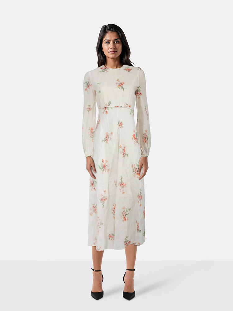 Zimmermann White Heather Floral Print Dress