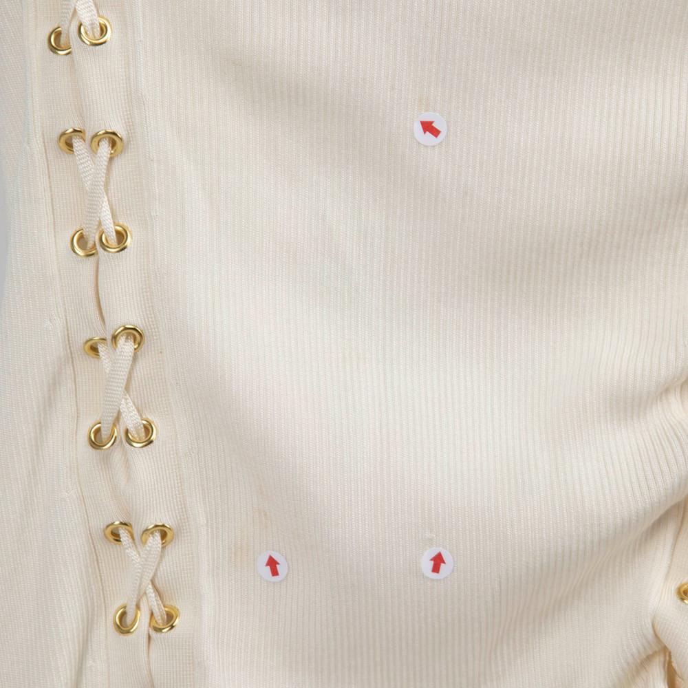Zimmermann Ecru Ribbed Lace Up Skirt