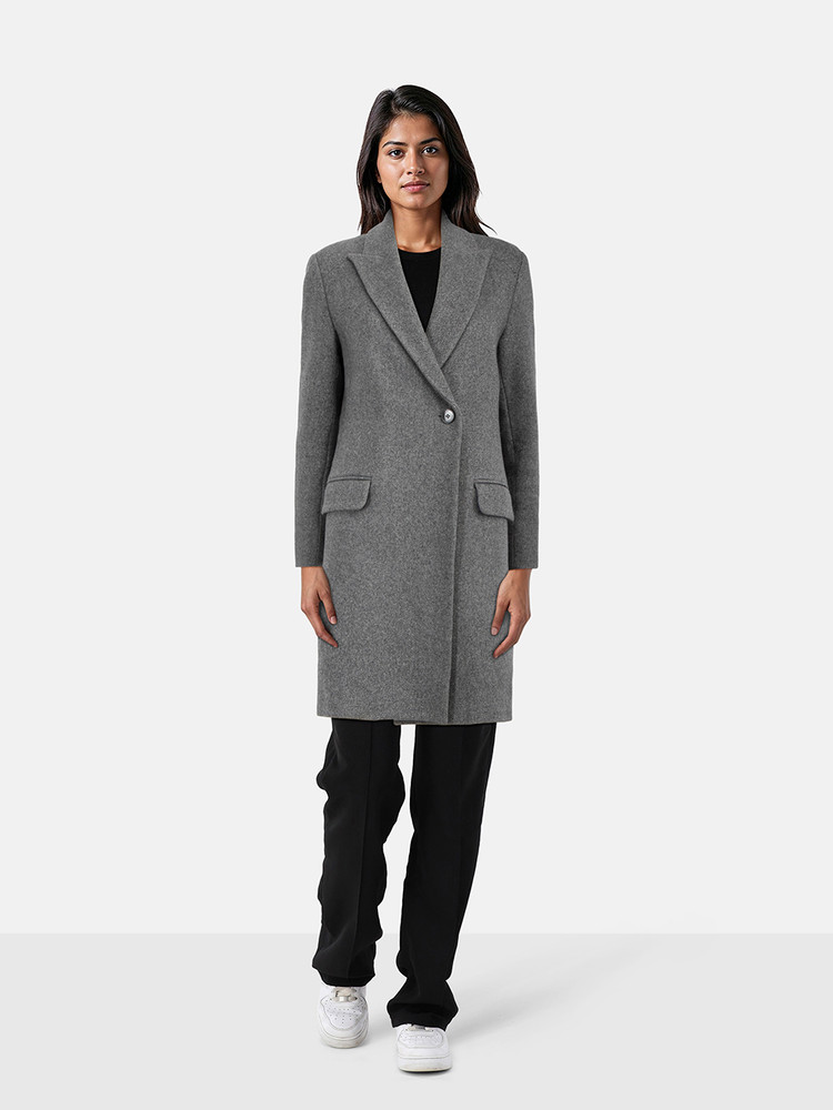 Zadig & Voltaire Grey Wool Double Breasted Coat