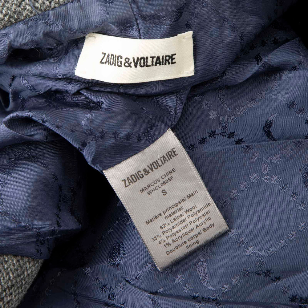 Zadig & Voltaire Grey Wool Double Breasted Coat