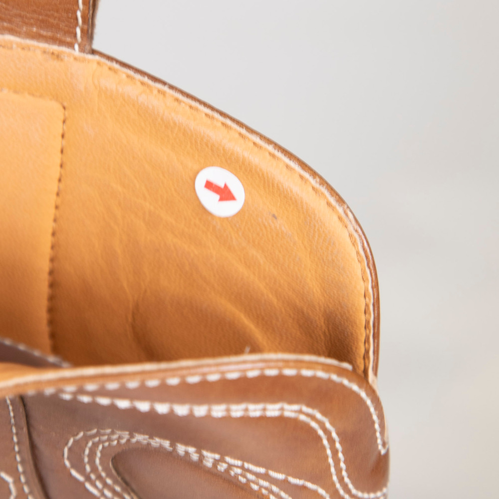 Ganni Brown Leather Embroidered Western Boots