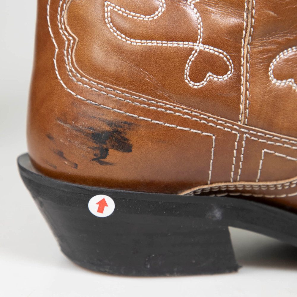 Ganni Brown Leather Embroidered Western Boots