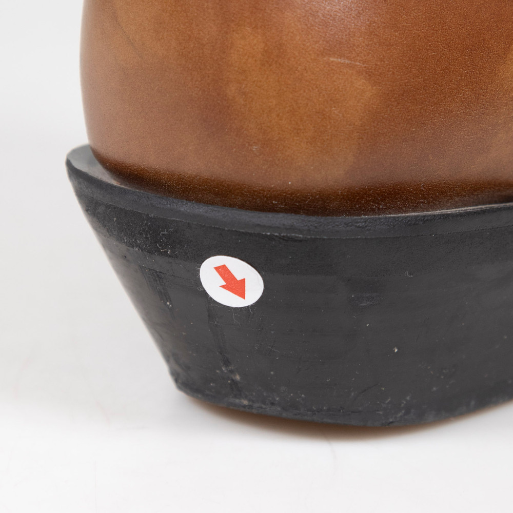 Ganni Brown Leather Embroidered Western Boots