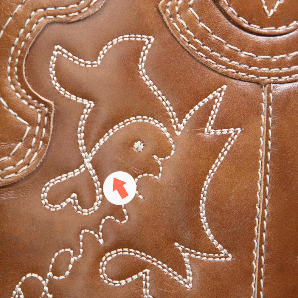 Ganni Brown Leather Embroidered Western Boots