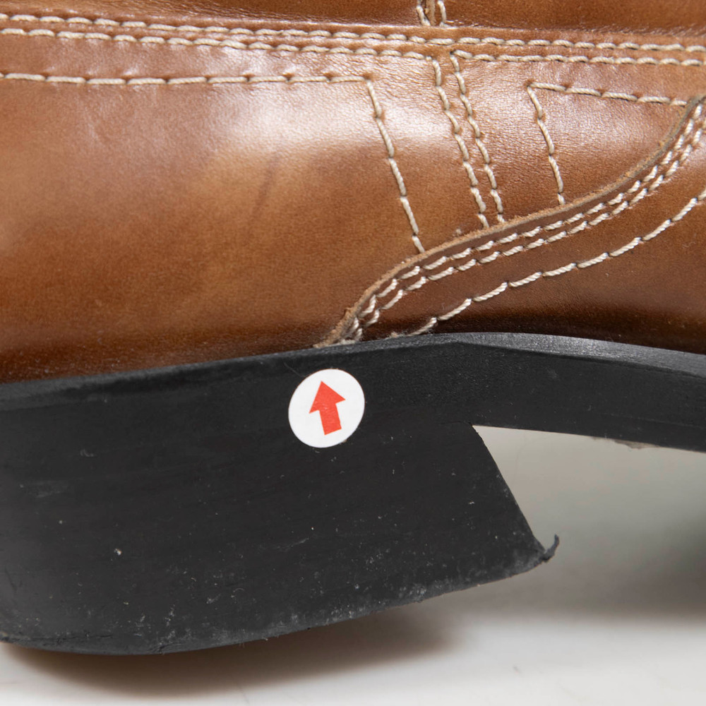 Ganni Brown Leather Embroidered Western Boots