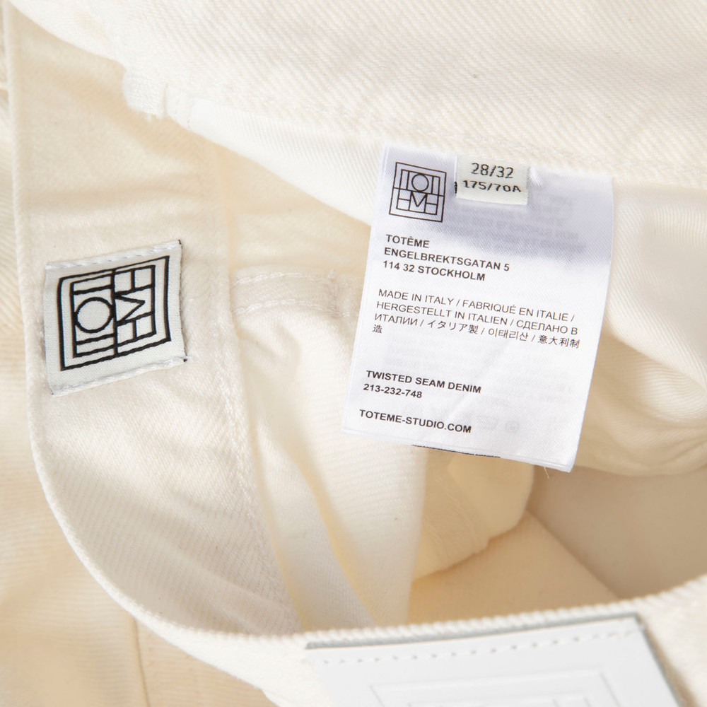 Totême White Twisted Seam Denim Jeans
