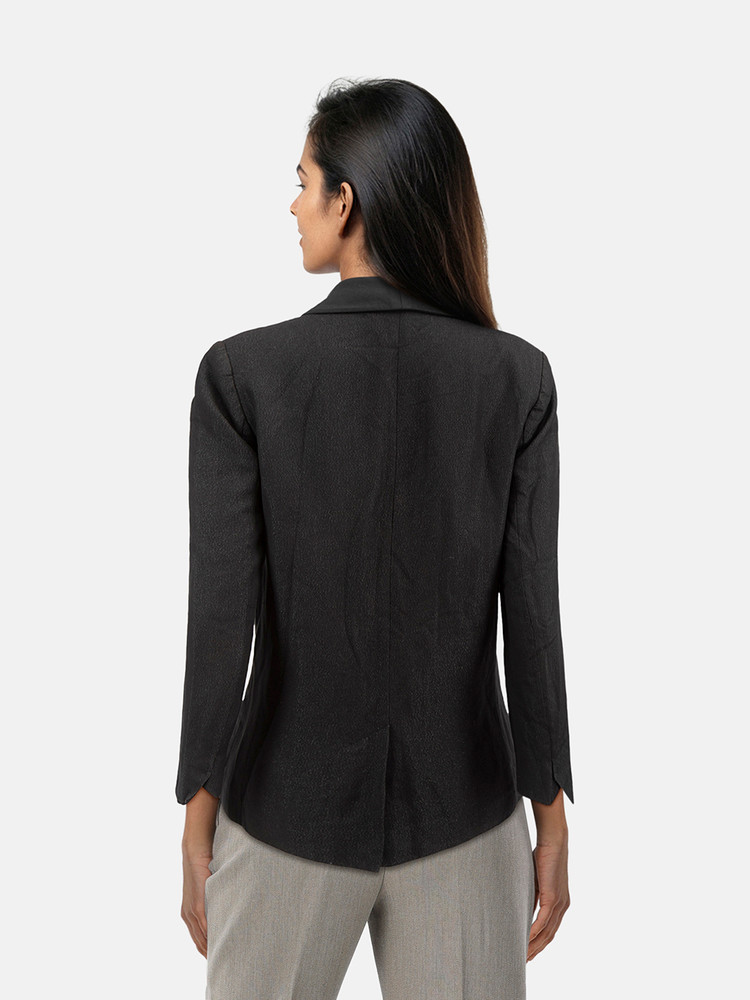 Zadig & Voltaire Black Metallic Sheen Blazer
