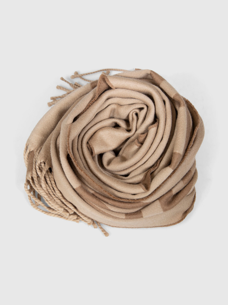 Givenchy Brown Wool Reversible Logo Scarf