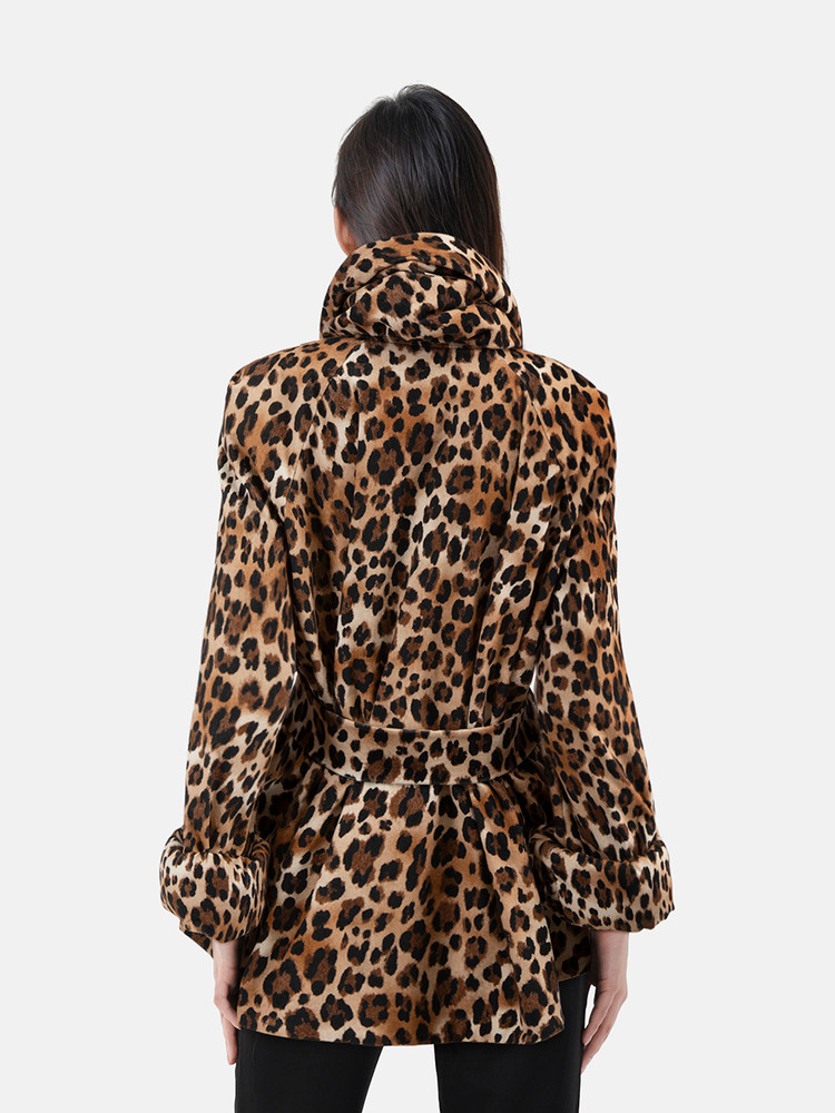 Rowen Rose FW24 The State of Grace Brown Leopard Print Coat