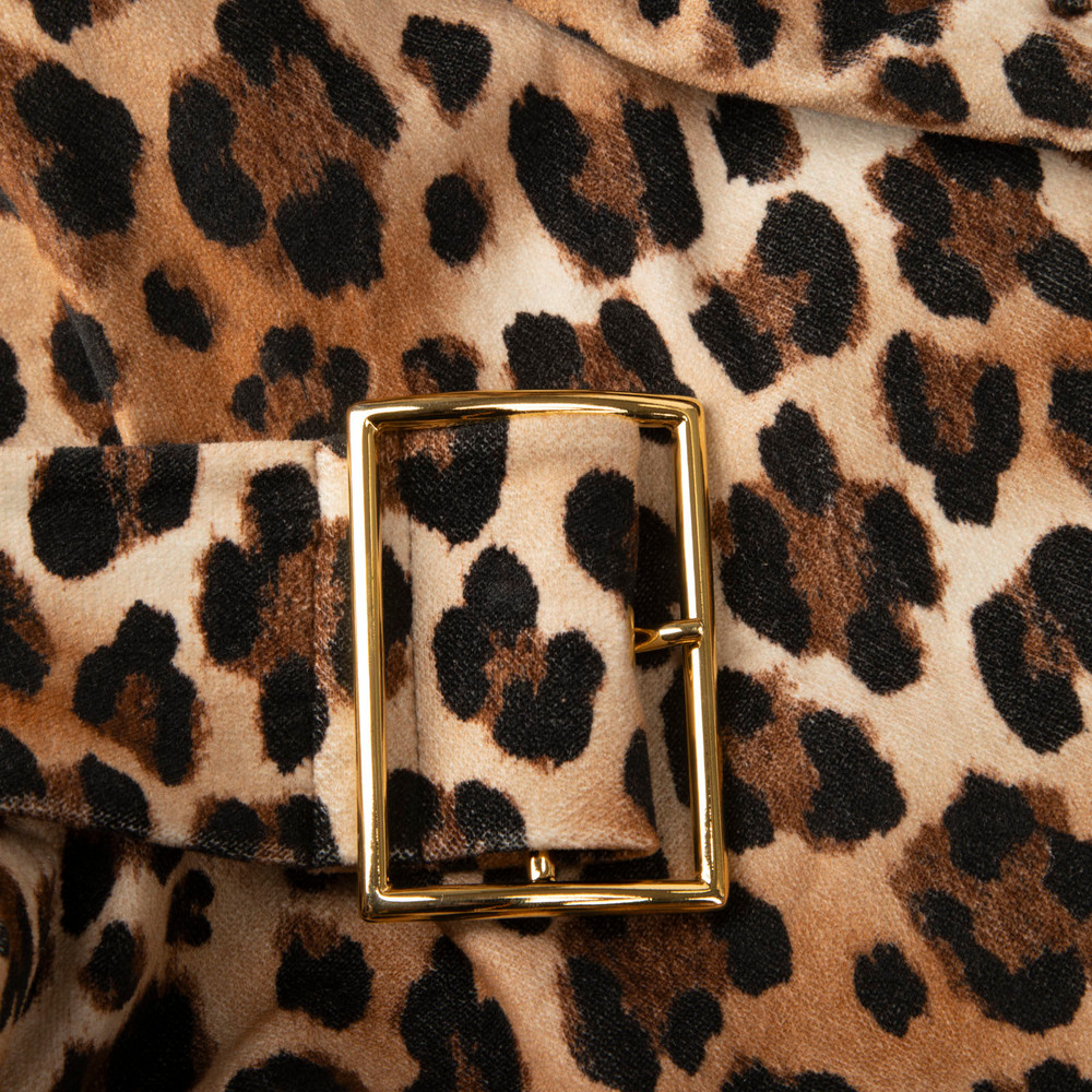 Rowen Rose FW24 The State of Grace Brown Leopard Print Coat