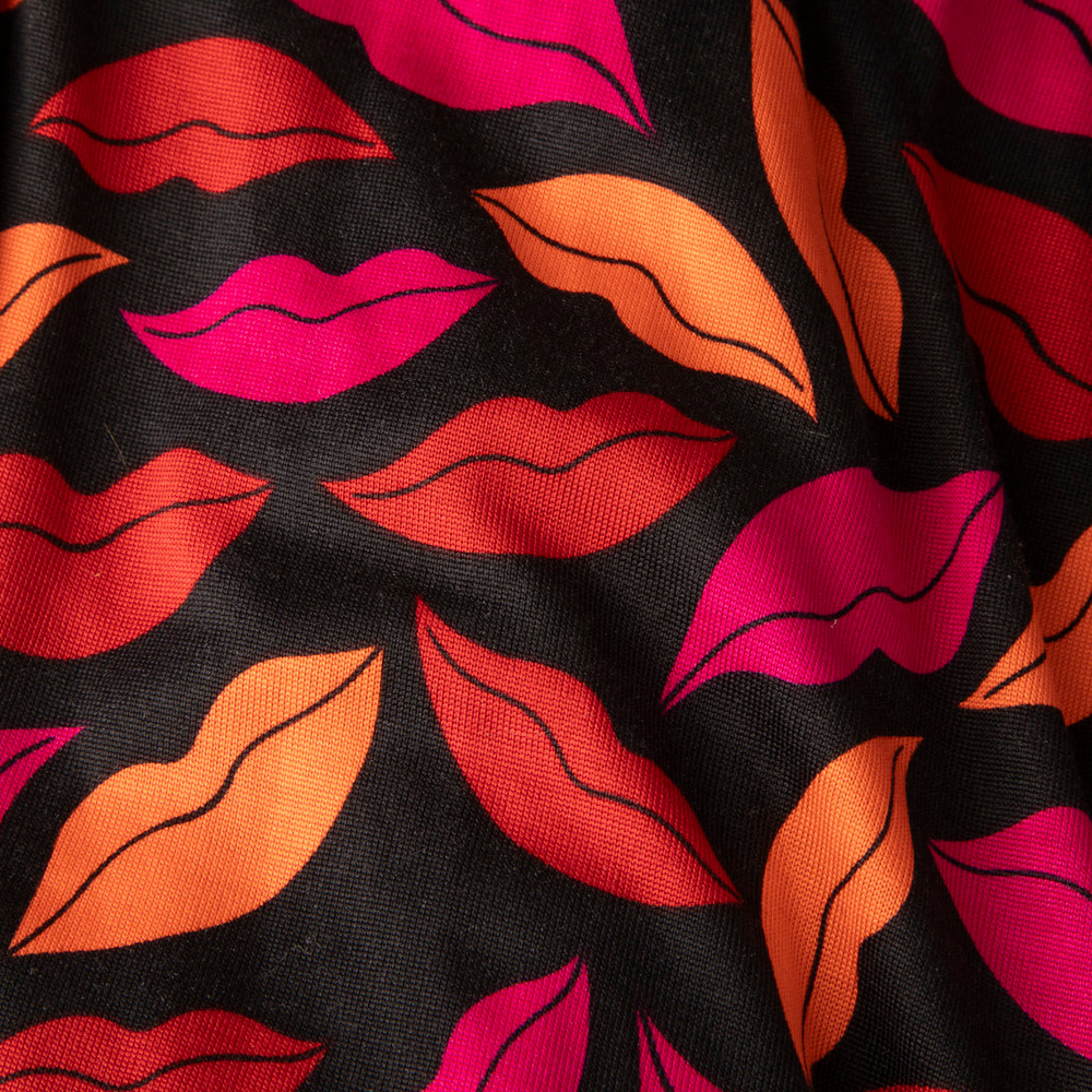 Diane Von Furstenberg Lips Print Silk Wrap Dress