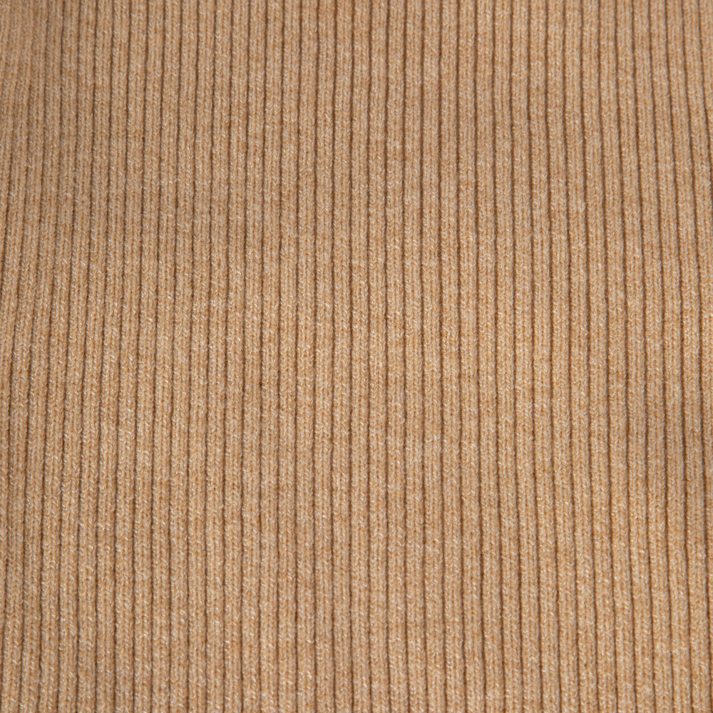 Jonathan Simkhai Beige Ribbed Cut Out Turtleneck