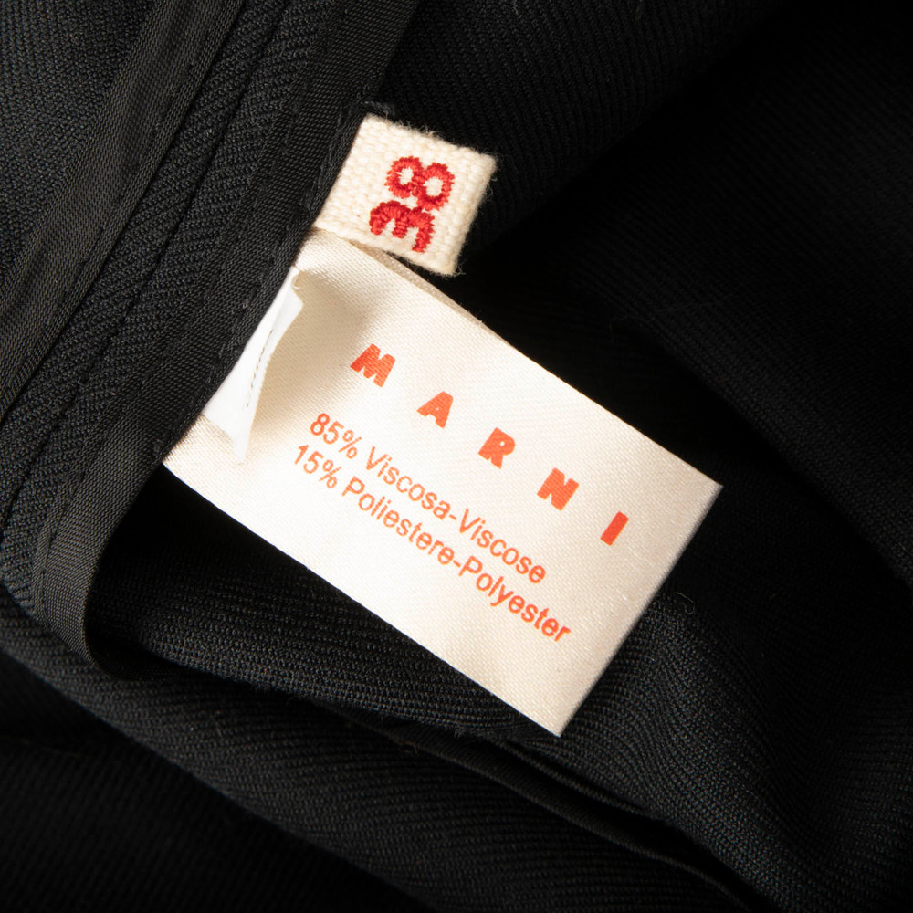 Marni Black Ruffled Knee Length Skirt
