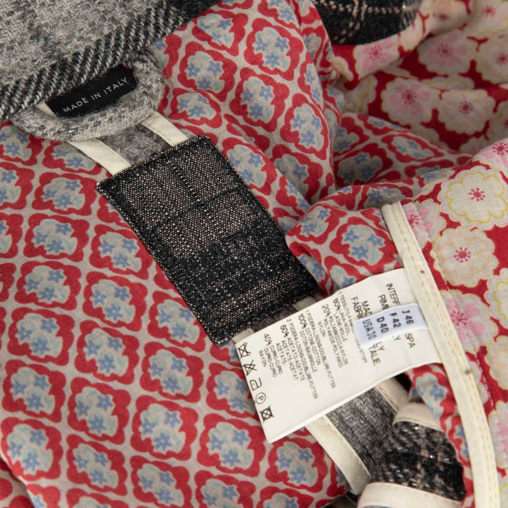 Marithé + François Girbaud Grey Wool Tartan Jacket