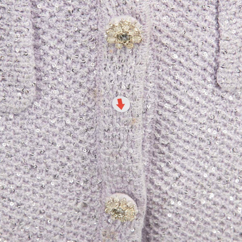 Self-Portrait Lilac Sequin Knit Mini Dress