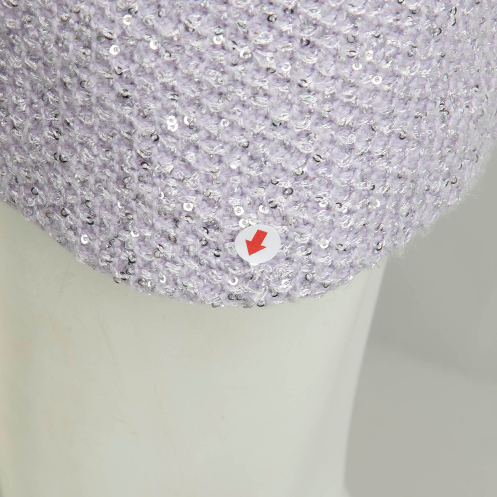 Self-Portrait Lilac Sequin Knit Mini Dress